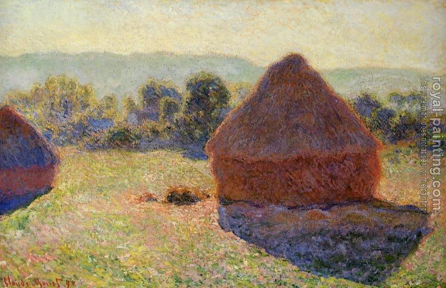 Claude Oscar Monet : Grainstacks in the Sunlight, Midday